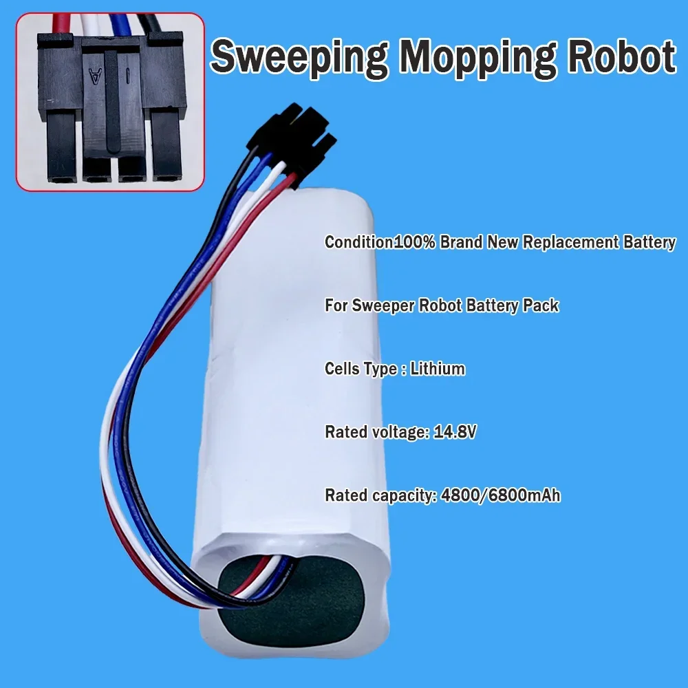 

14.8V 4800mAh For Xiaomi Mijia X10+PLUS B101CN OMNI 1S and Dreame F9 D9 L10 Pro Plus S10 S20 X10 Sweeping Mopping Robot Battery