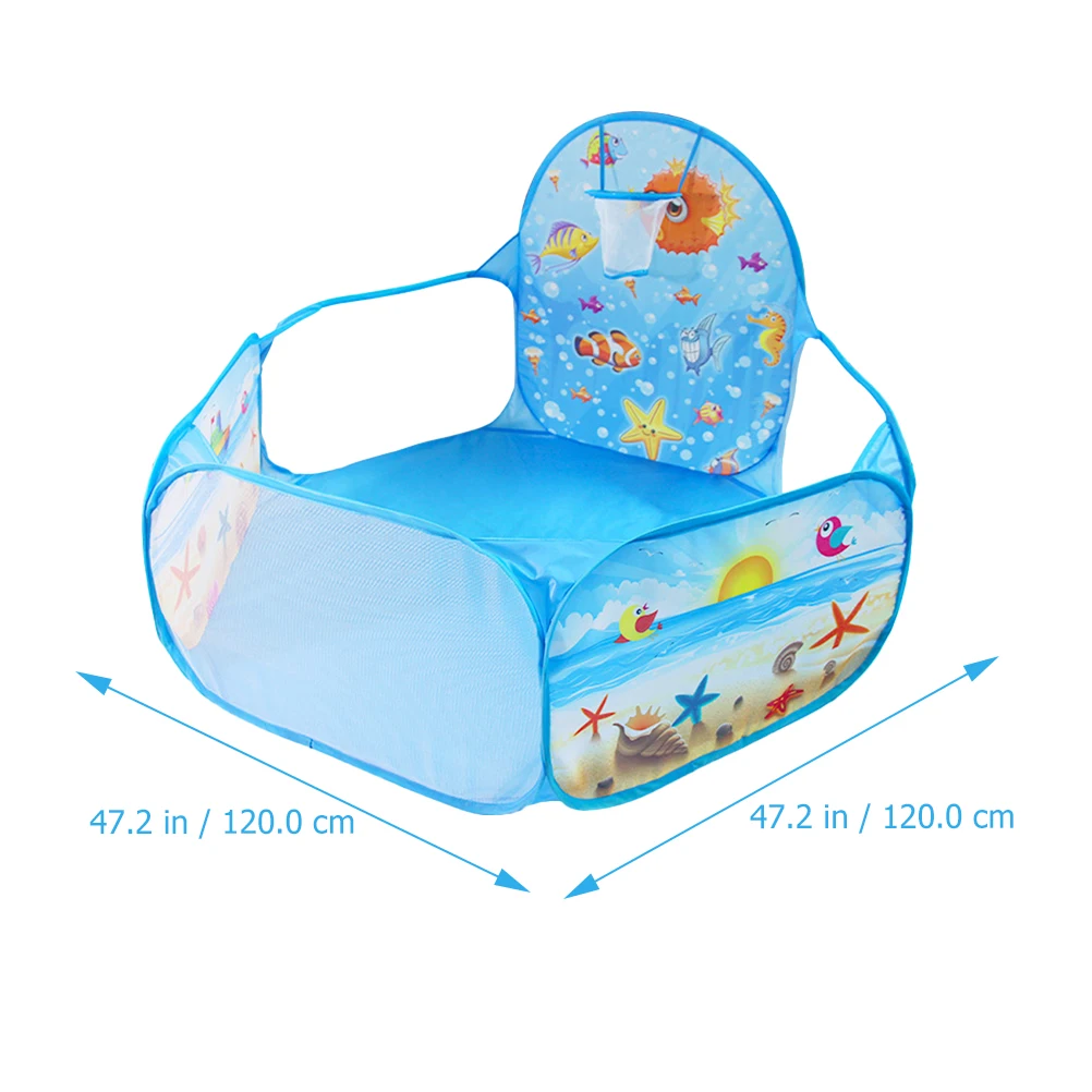 Tienda de baloncesto interior para niños, casa de juegos para niños pequeños, océano azul