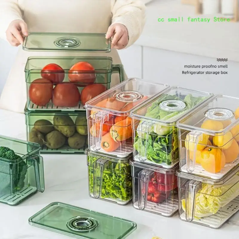 

R3MA Clear Refrigerator Storage Container Household Refrigerator Organization Bins with See Through Structure