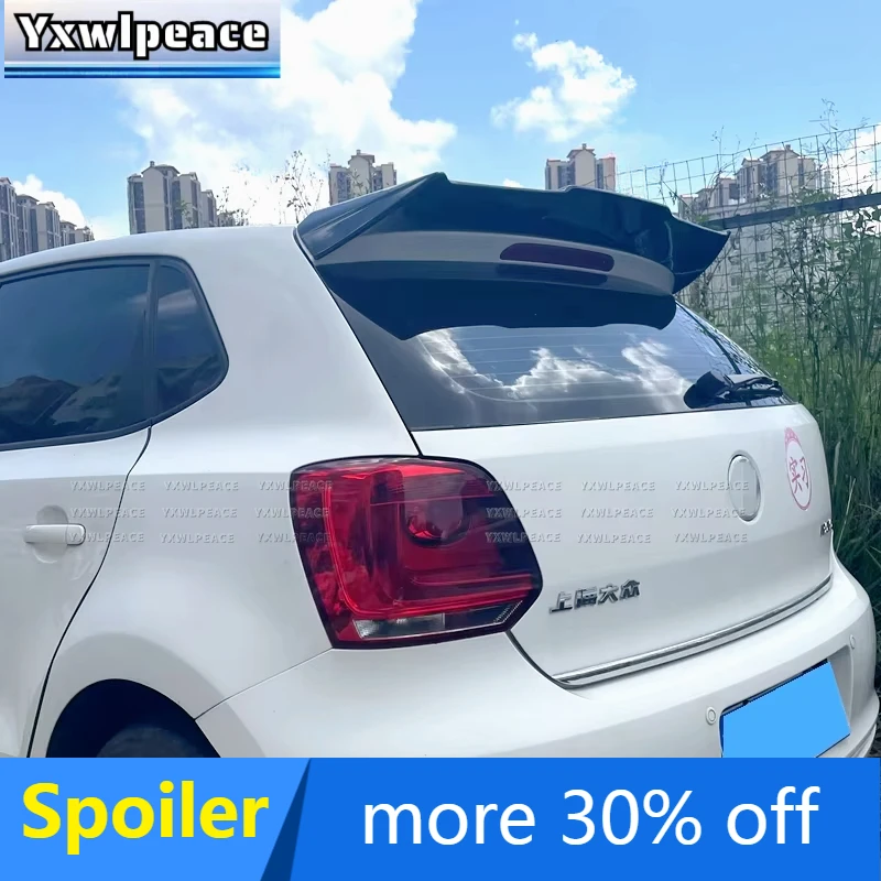 

For Volkswagen VW Polo 6R 2012 2013 2014 2015 2016 2017 2018 Roof Spoiler ABS Plastic Primer Color Batman Style Rear Trunk Wing