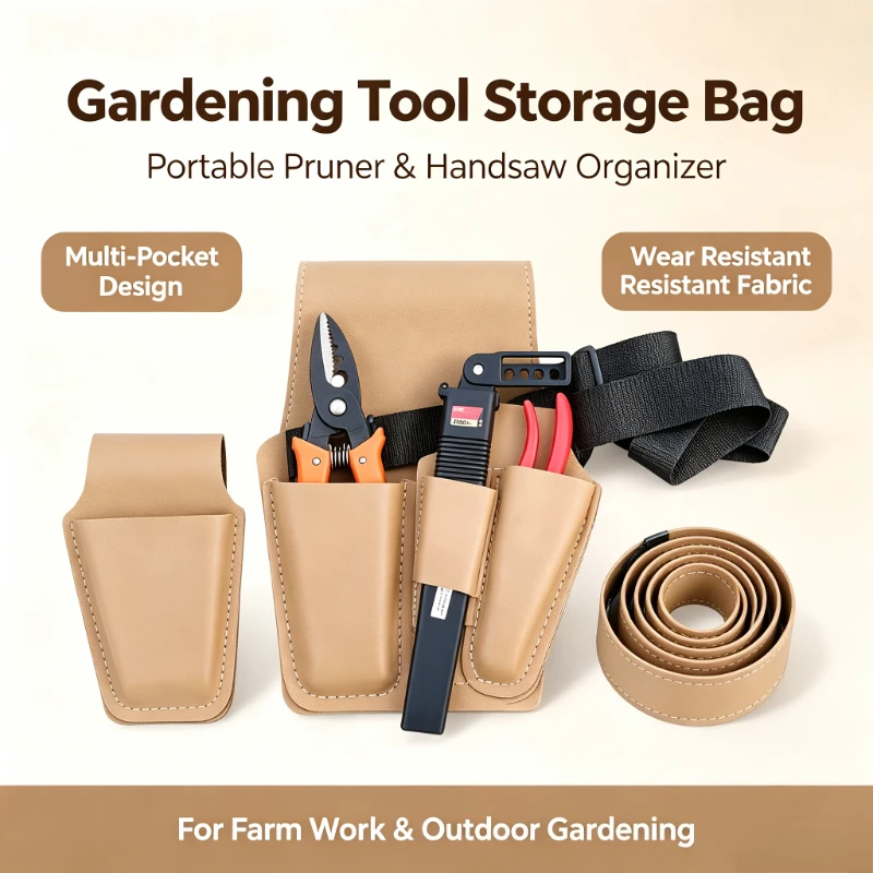 Portable Gardening Tool Carry Bag Multi Pocket Hardware Organizer Pouch For Pruner Handsaw Farm Work Storage Case