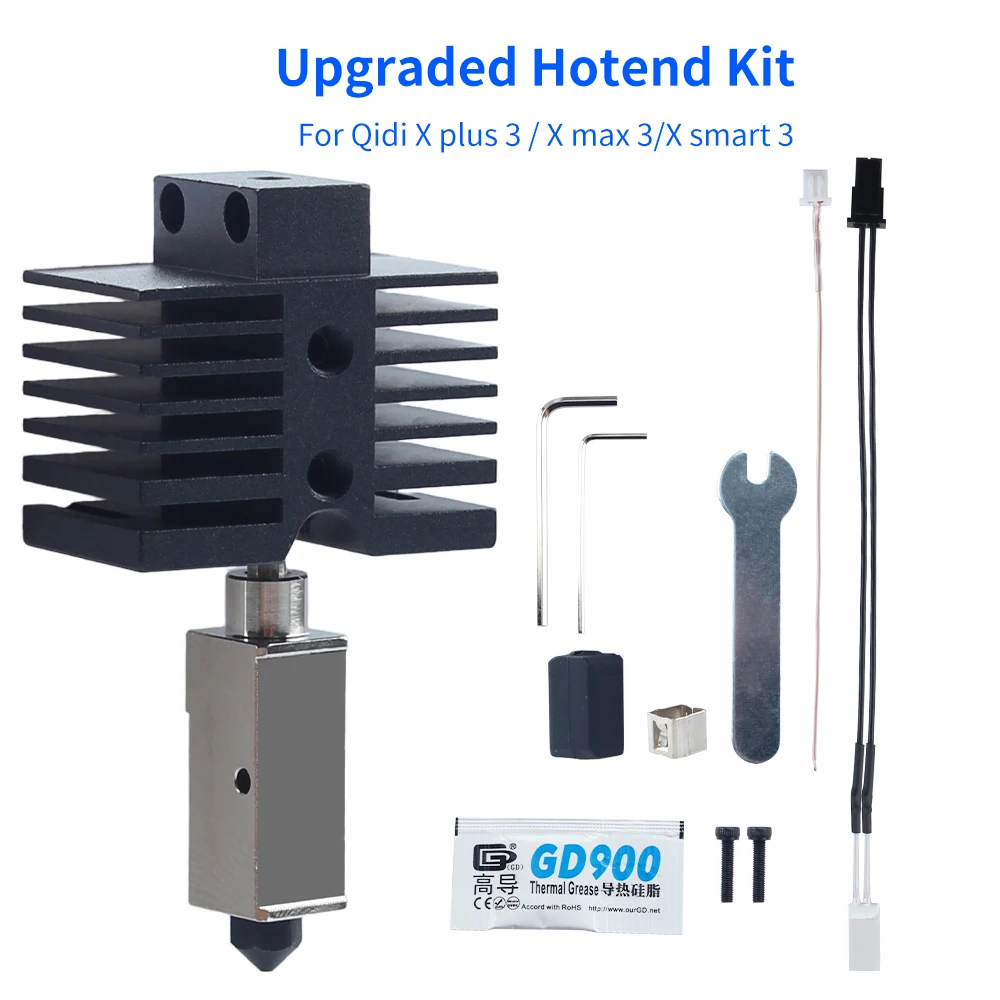 Para QiDi X plus 3 / X max 3 Kit Hotend mejorado Impresión resistente a altas temperaturas Soporte estable para impresión rápida