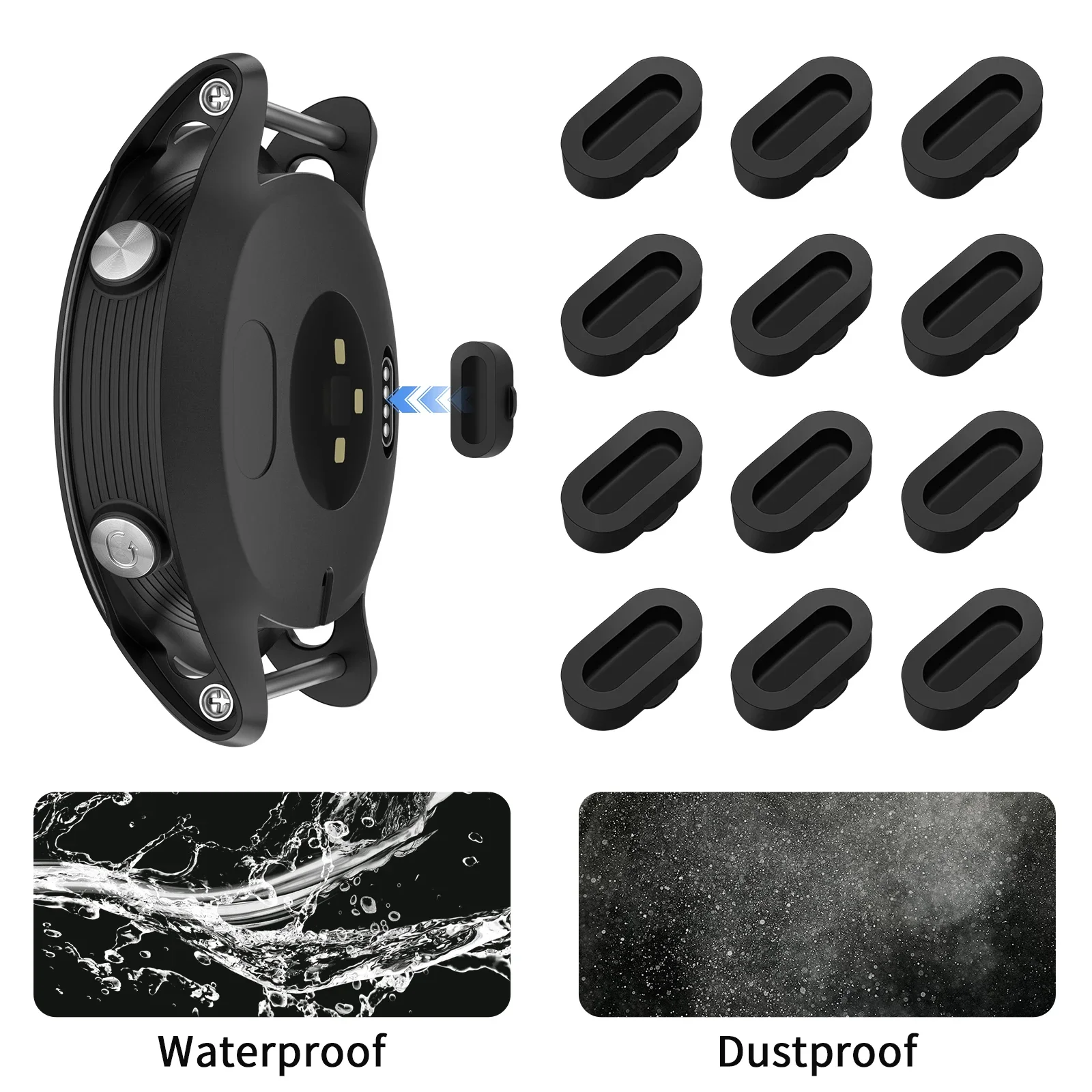 Charger Port Dustproof Plug Cover Cap For for Garmin Forerunner 955 945 265 645 965 Fenix 7 S 7X 6 6S 6X 5 Vivoactive 3 4 5 Case