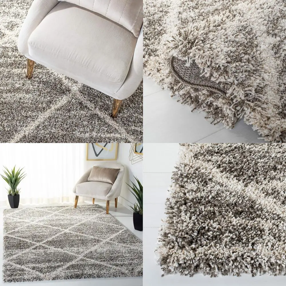 

3'x5' Grey & Ivory Distressed Accent Rug, 2 Thick, Non-Shedding, Easy Care, Ideal for High Traffic Spaces