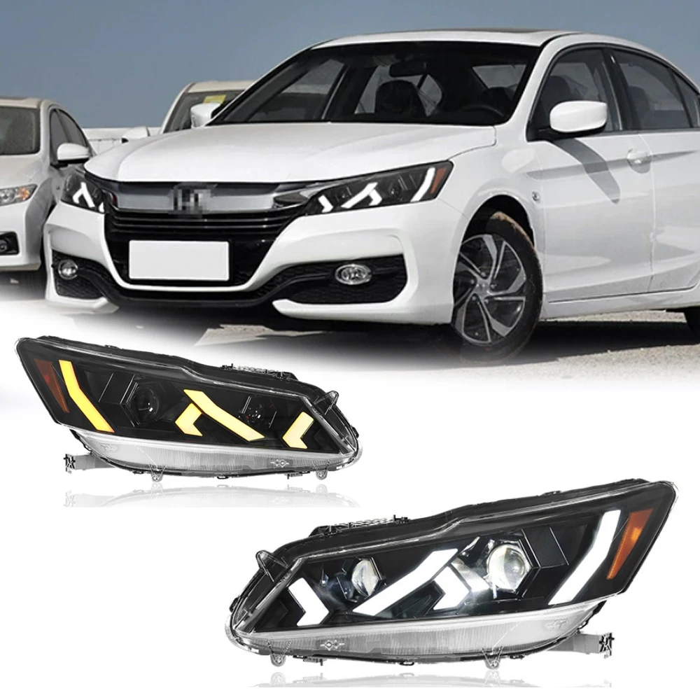 

Светодиодные фары для Honda Accord 9.5G 16-17 Lamborghini Style, светодиодные фары автомобиля в сборе, аксессуары для сигнала, модифицированная лампа