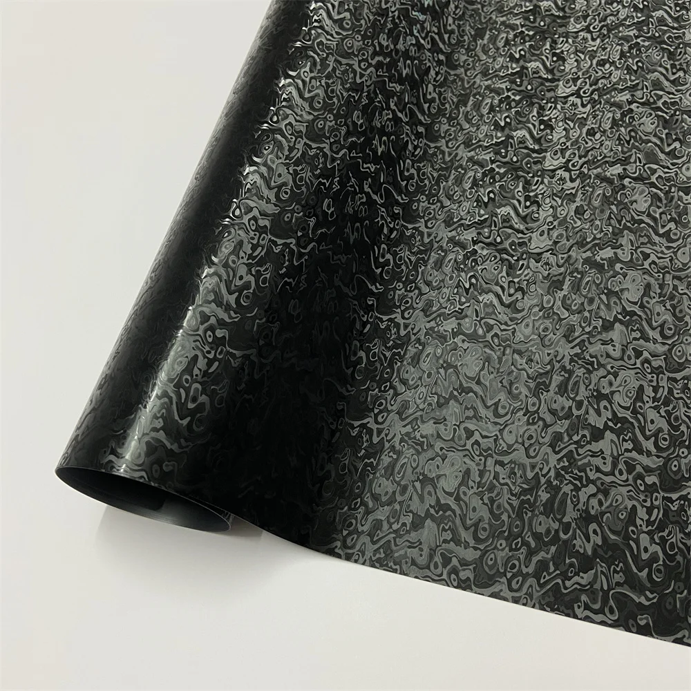 Black Cosmic Forged Carbon Fiber Car Vinyl Film Wrap DIY Stickers For Vehicle Motorcycle Wrapping