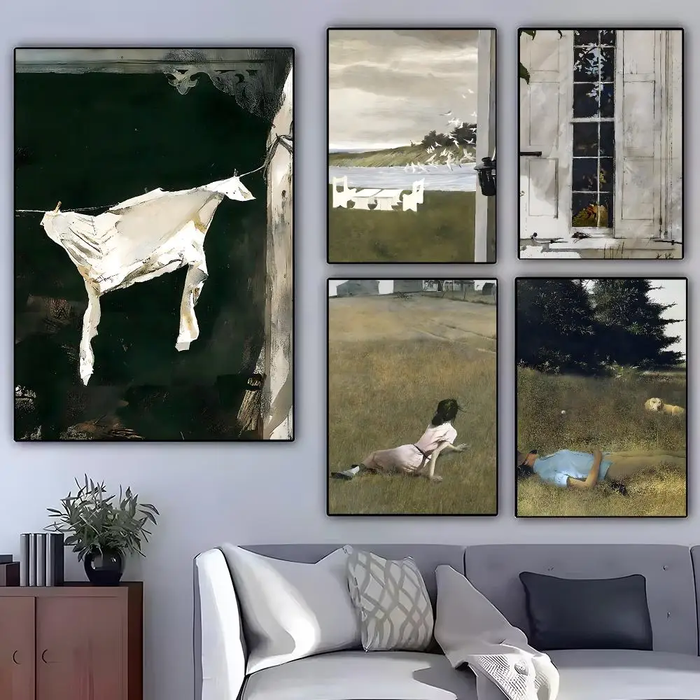 Andrew Newell Wyeth Painting Calligraphy Exhibition poster photo oil painting canvas synthetic fiber for living dining room