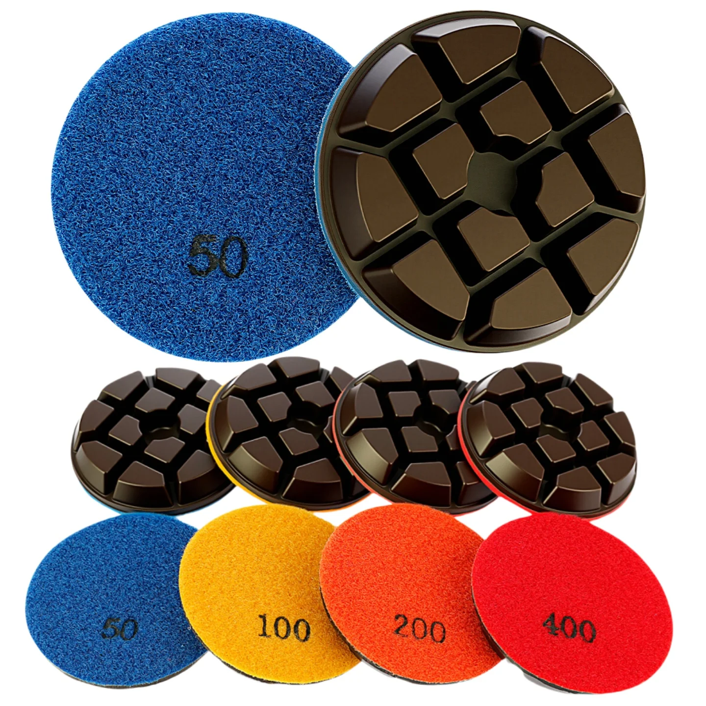

4PCS 3inch 80mm Diamond Polishing Pad with 15mm Thickness Concrete Floor Grinding Disc Granite Marble Stone Floor Polishing Pad