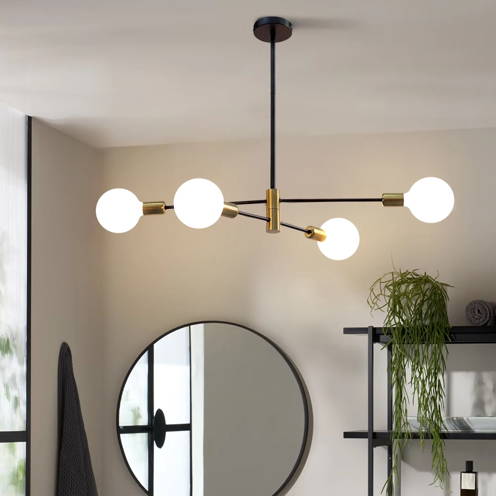 

Modern Nordic Black Gold LED Chandelier Home Lighting LED Lamp Indoor Fixtures Lights Living Room Lamp Ceiling Lamp The New