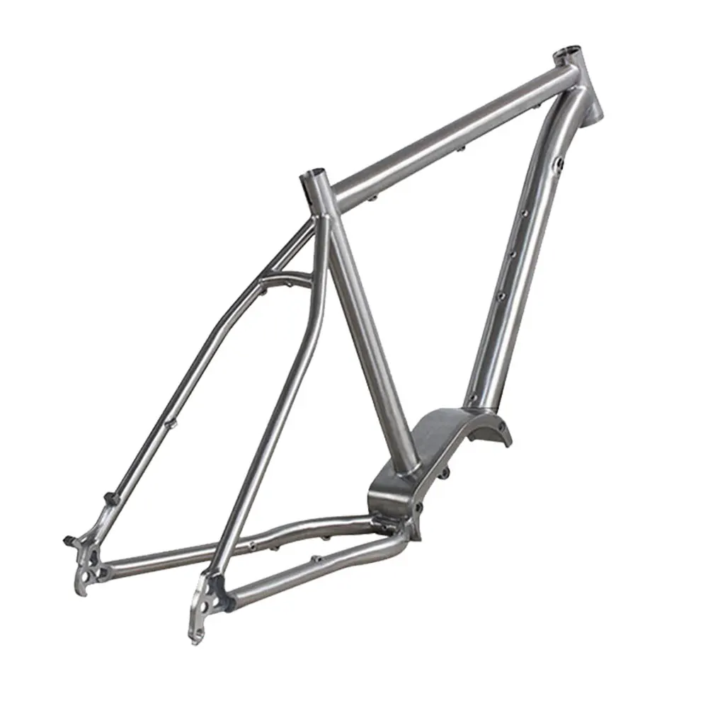 

Titanium MTB Electric Bicycle Frame with Bafang G510 Mid Drive Motor, E-Bike, Fat Tire Frameset, Cycling Parts, Sports