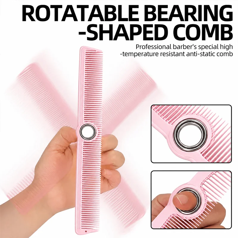 1pc Salon Spinning 360° Rotating Cutting Comb Anti-static Comb Professional Hairdressing Styling Tools Salon Home De-stress Use