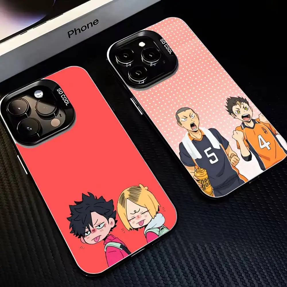 

Amine H-Haikyuu Karasuno Phone Case For iPhone 16,15,14,13,12,11,Mini,Pro,MAX Black Matte Shockproof Cover