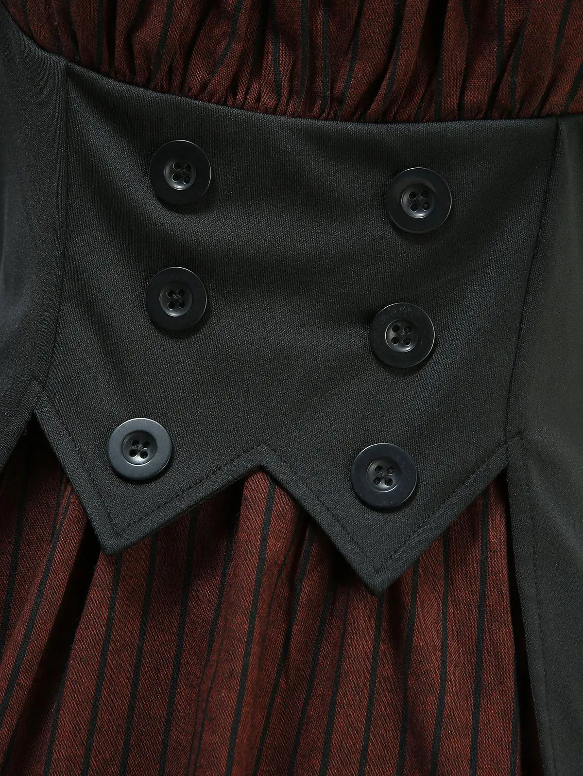 فساتين نسائية جديدة لعام 2026 بياقة مقلوبة على الطراز القوطي مخططة مطبوعة بأزرار وهمية 2 في 1 فستان على شكل حرف A أزياء فيستدوس