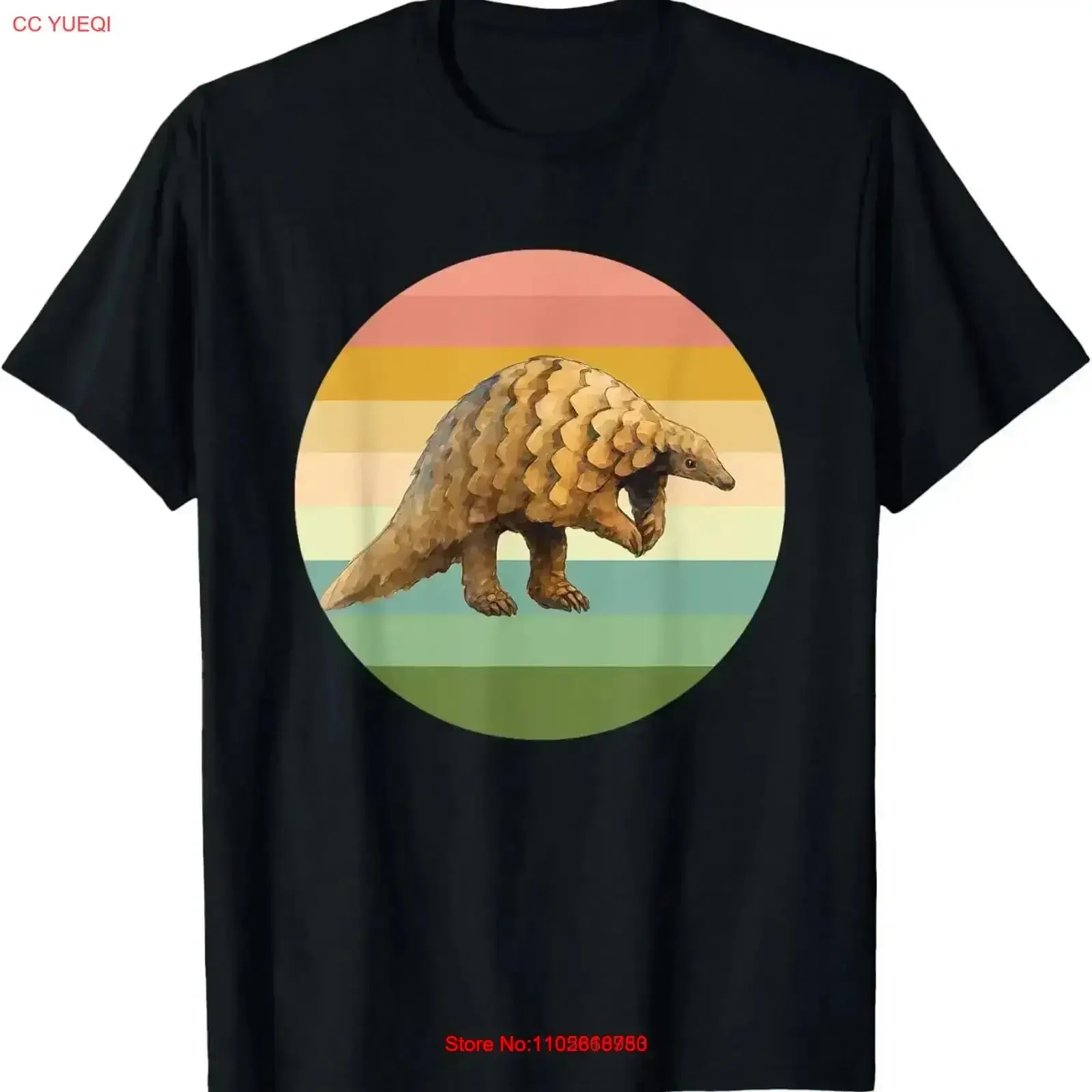Pangolin on Retro Sunset in Africa Colors for Fans T Shirt vintage Washed Stylish Versatile fashion Soft Breathable vintage