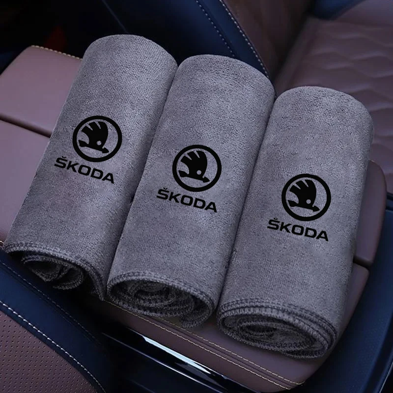 Toalha de limpeza para carro, toalha de secagem, ferramentas de lavagem para skoda octavia fabia kamiq kapoq kodiaq rapid superb scala, acessórios automotivos
