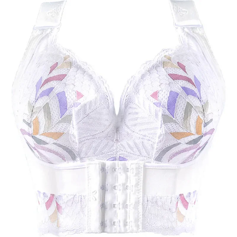 Women Vest Bra Brassiere Wire Free C / D Cups 36 38 40 42 44 46 Red Blue Black Push Up Bras for Women Underwears