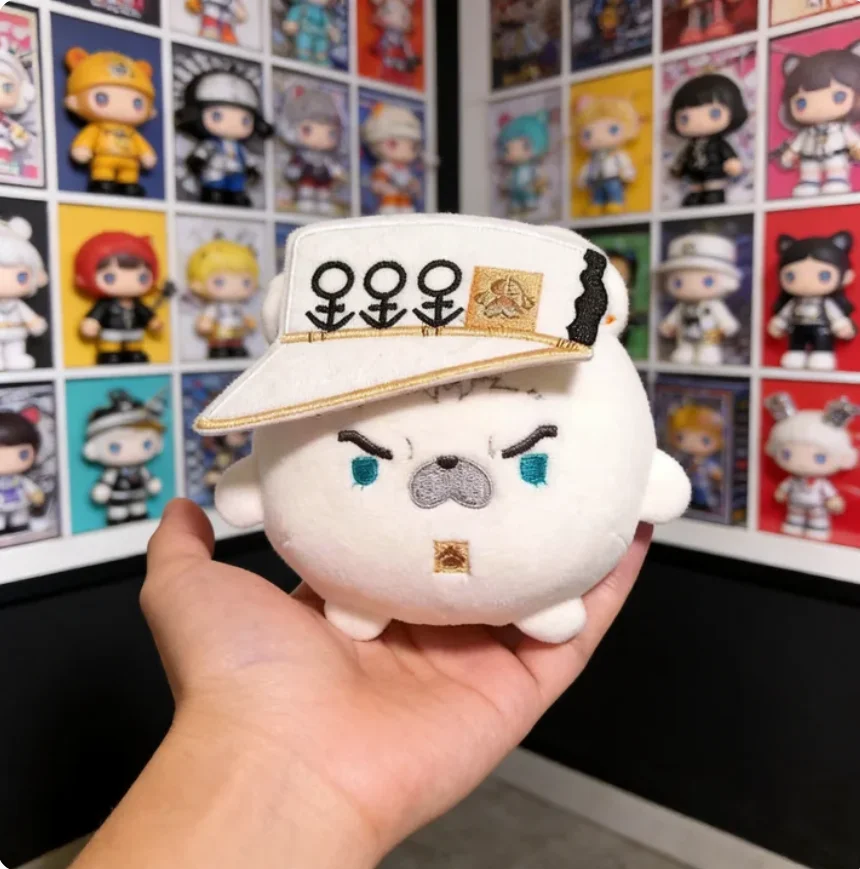 

Stuffed 10cm Anime JoJo's Bizarre Adventure Kujo Jotaro Cartoon Cute Plshies Kids Toys Cute Cosplay Pendant Backpacks Gift