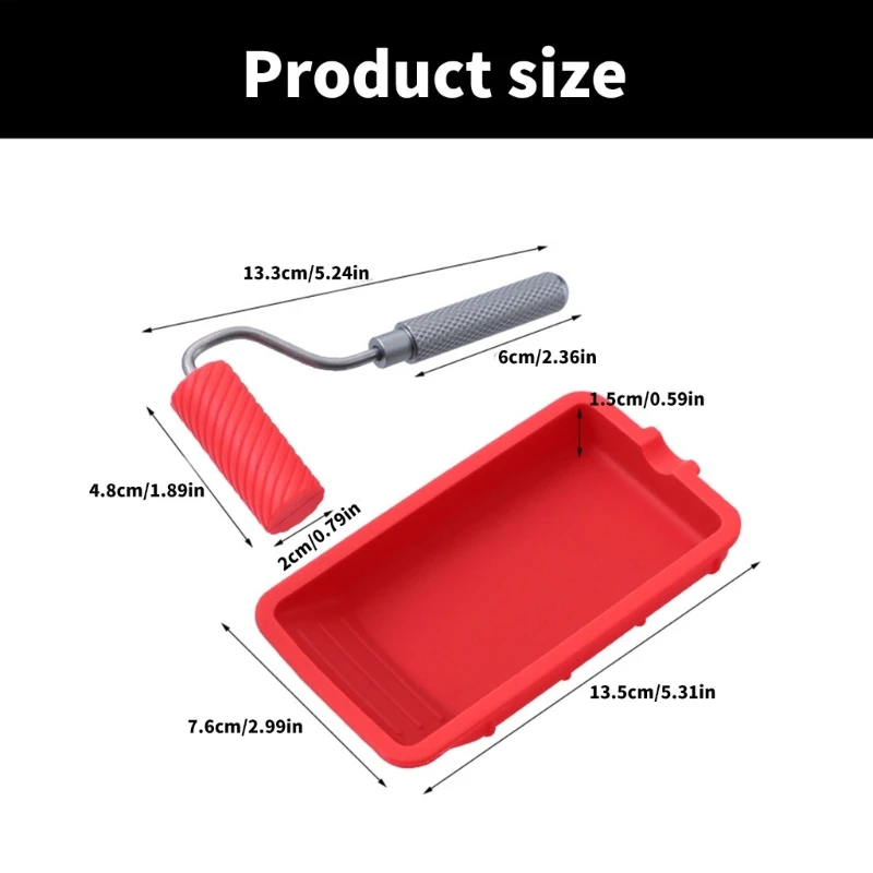 Silicone Brush with Tray Multifunction Paint Tool set Even Application Roller with Tray Suitable for Home Renovations Tasks images - 6