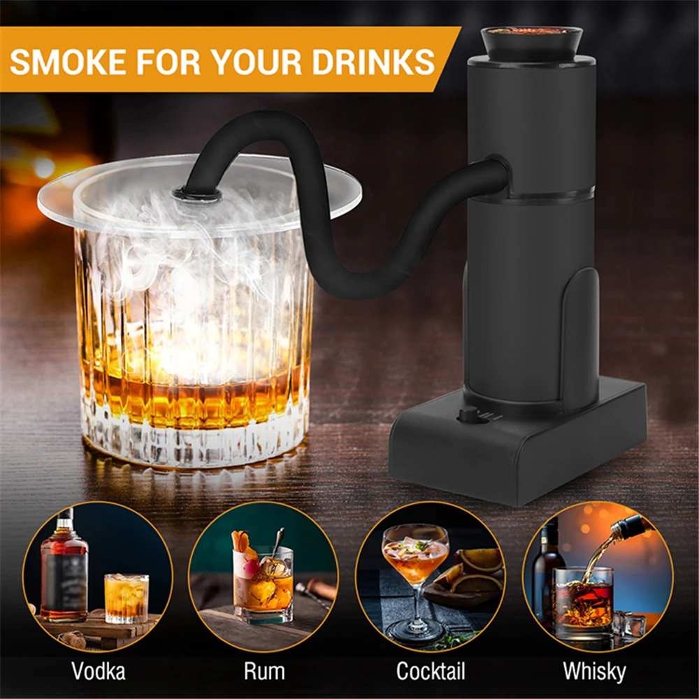 Portable Food Cold Smoke Generator Molecular Cuisine Smoking Gun Meat Burn Smokehouse Home Cooking for Grill Smoke Machine