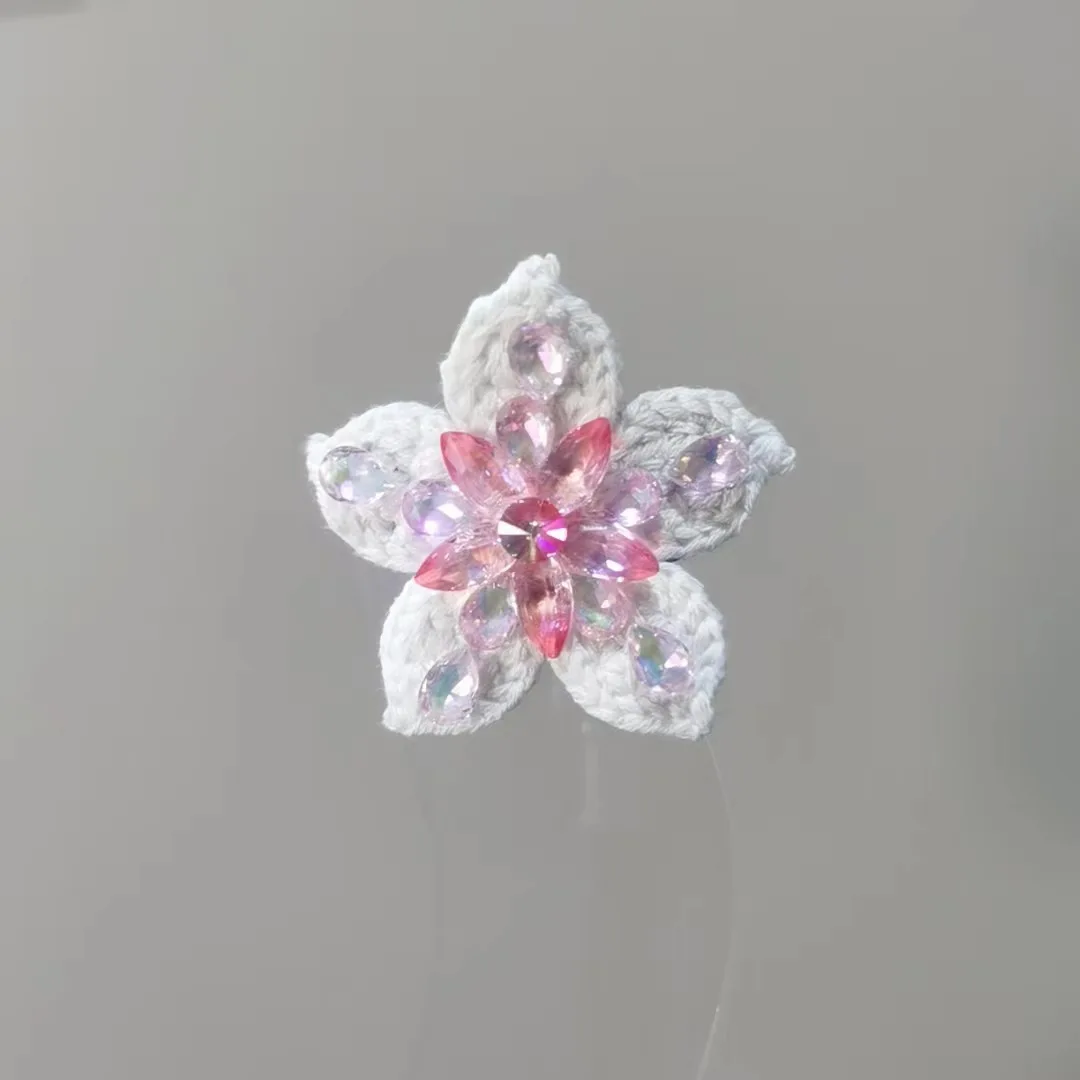 Han Xiao original new cute break clip fabric Shihua crystal hair accessories high-end hair clip children's bangs clip