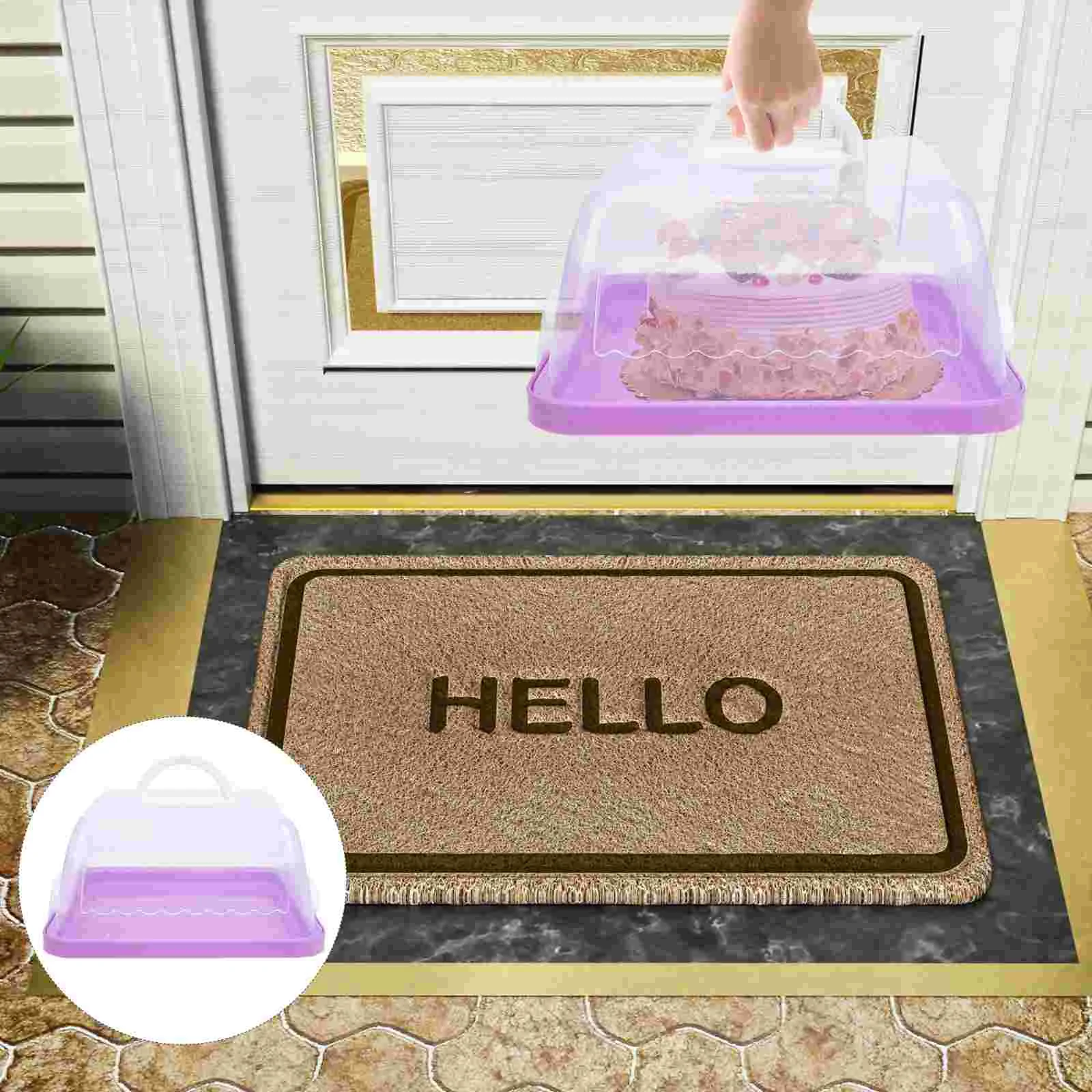 Tragbare Kuchen Box Halter Quadratische Container Tablett Geburtstag Server Träger Transparente Träger Verpackung Display Stand