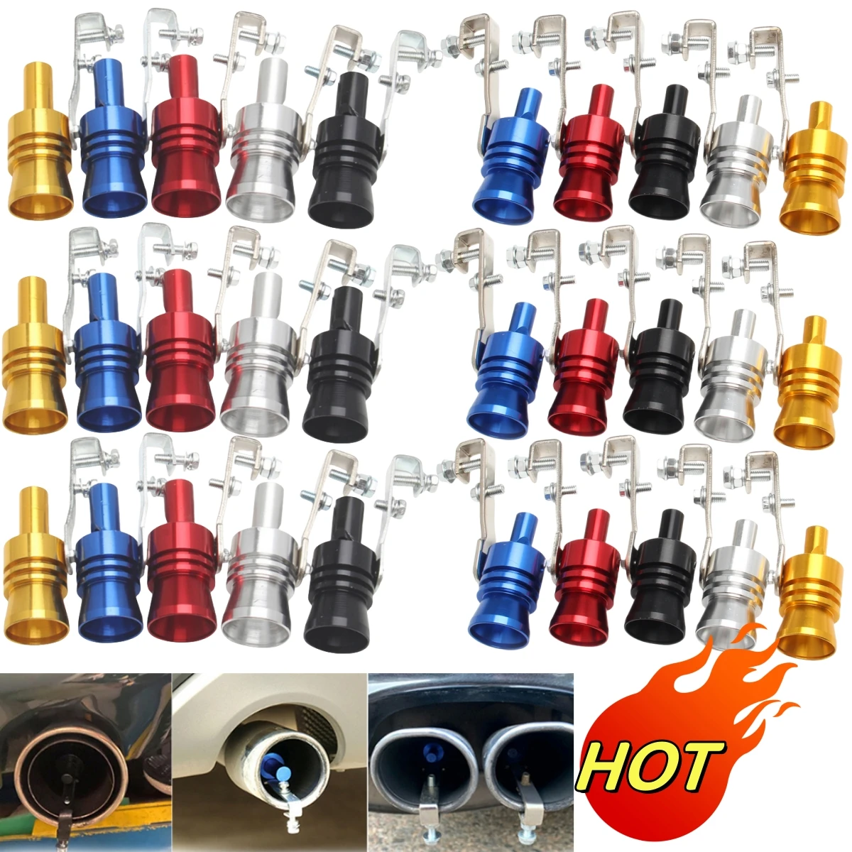 1~5PCS Exhaust Pipe Oversized Roar Maker Universal Car Turbo Whistle Car Refitting Turbo Whistle Exhaust Pipe Sound Tail Muffler