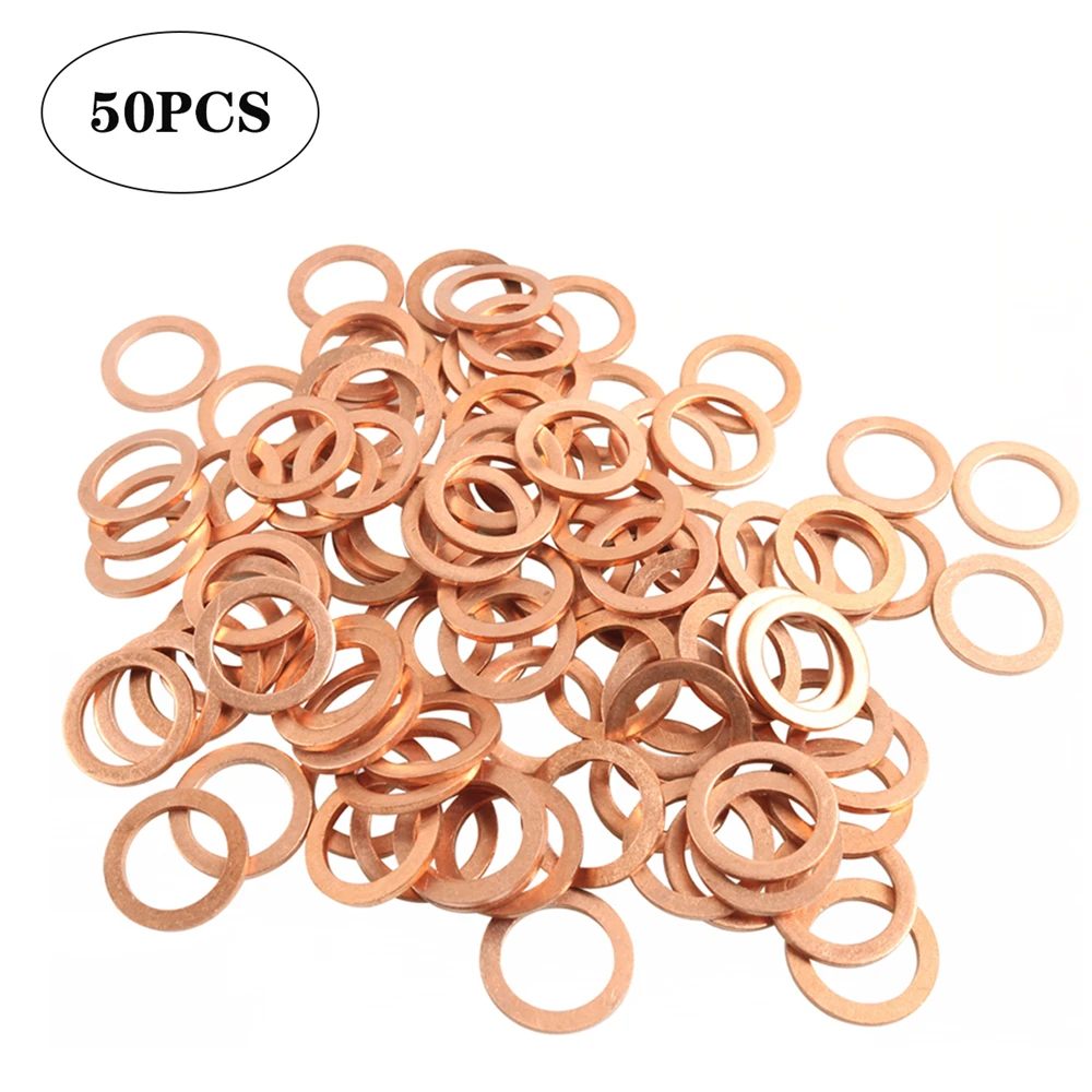 

50Pcs Oil Drain Plug Copper Crush Washer for Mercedes-Benz 007603-014106