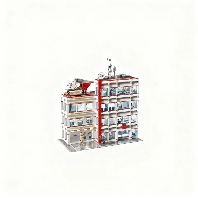 6030pcs MOC GENERAL HOSPITAL MOC Modular Building 64x32 Model Building Blocks Architecture DIY Brick Birthday Christmas Gift Toy