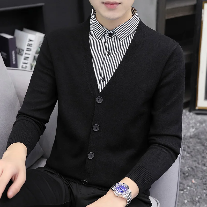 

Men's Knitted Sweater V-Ne Warm Trendy Busin Sle Long Sve Open Cardigan Autumn Winter Casual Comfortable Breathable