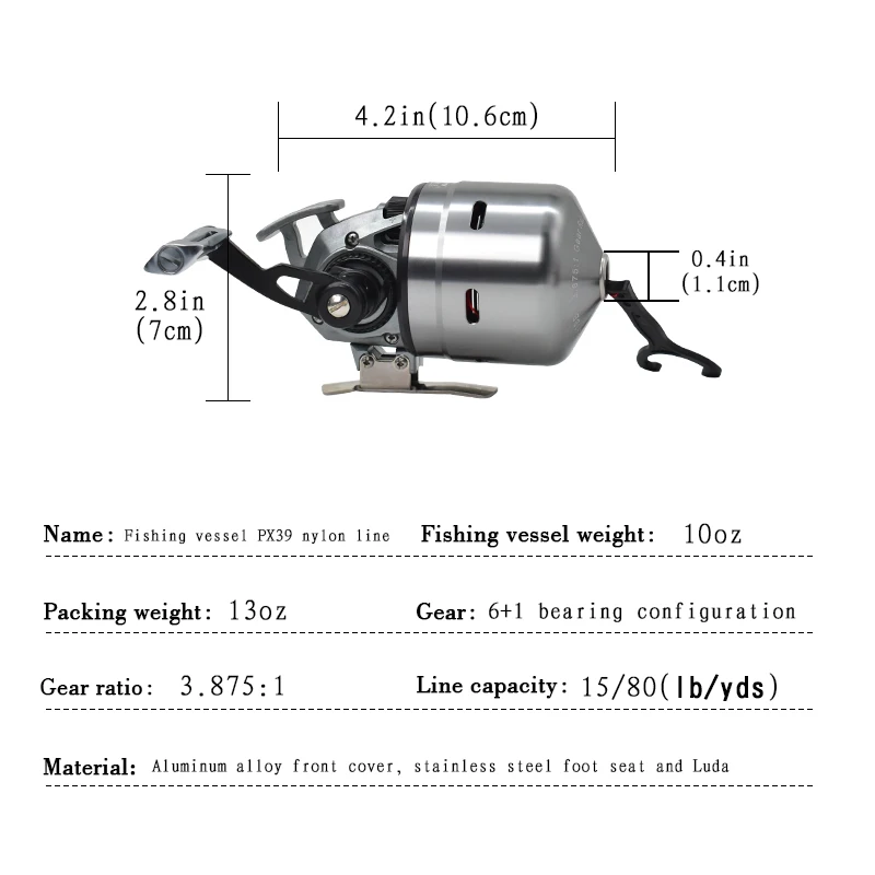PX35 Fishing Reel 3.875:1 Gear Ratio 6+1BB Bearing  Aluminum Alloy Fishing Reel for Spearfishing High-Quality Slingshot Fishing