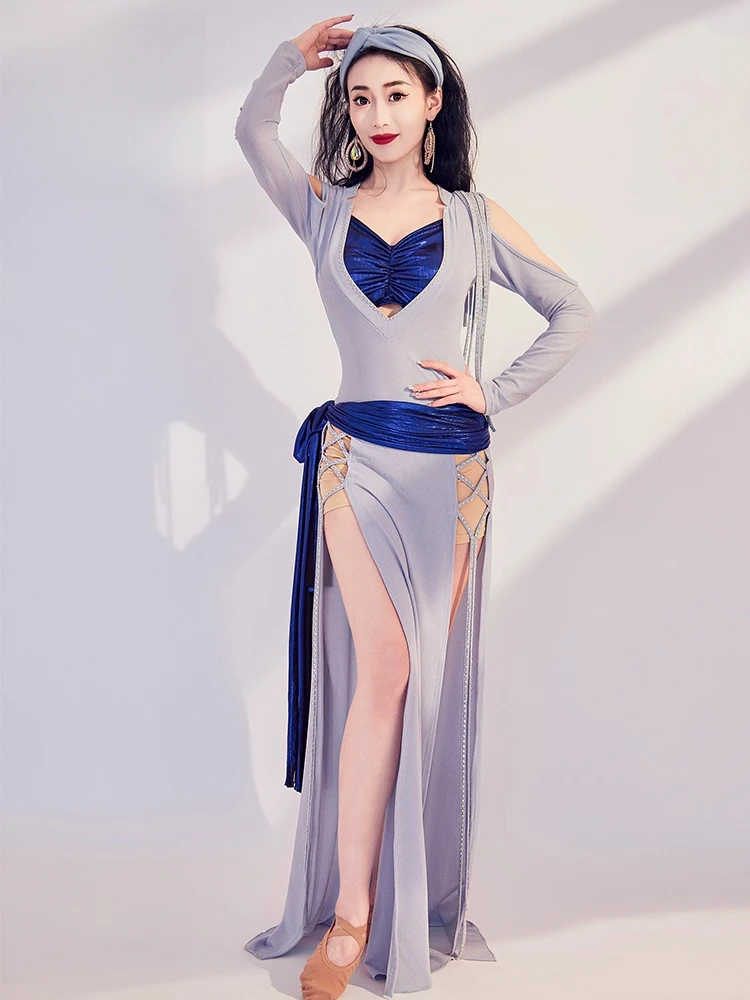 Traje de actuación brillante para danza del vientre en otoño e invierno