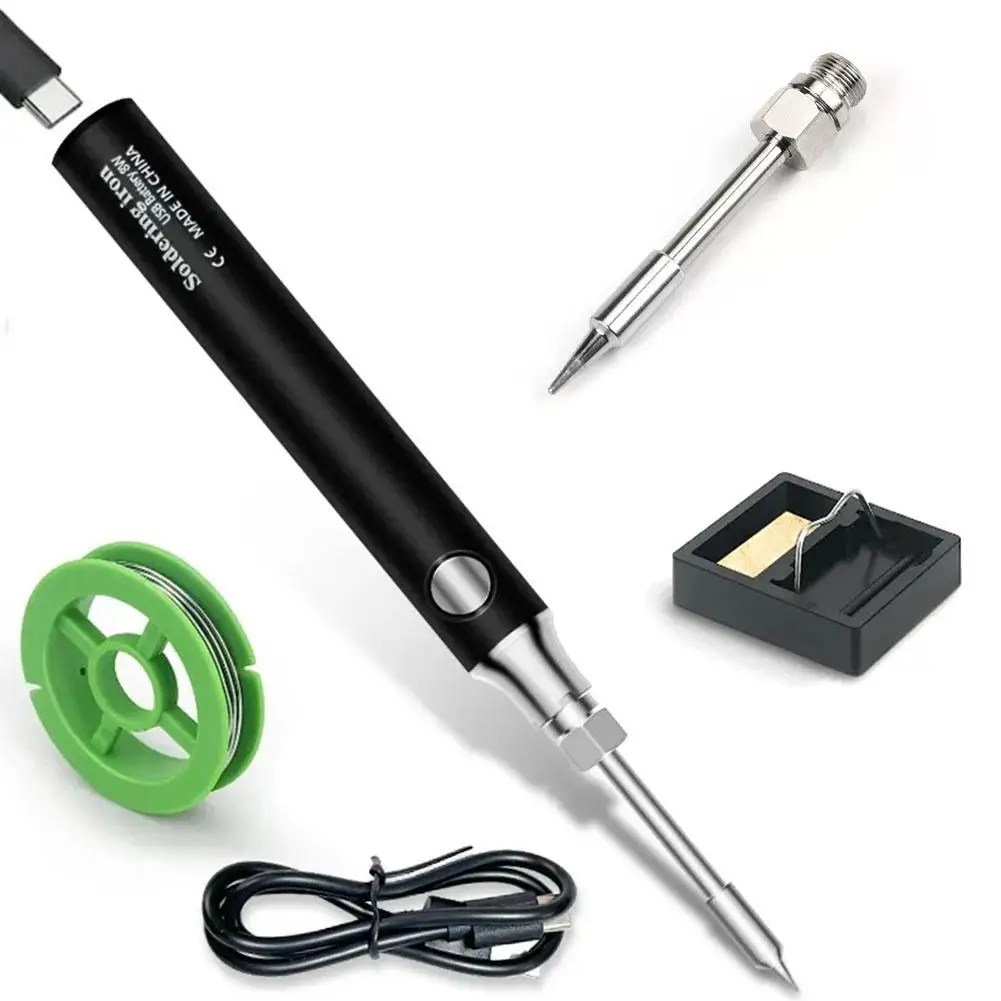 Wireless Mini USB Soldering Iron Set 5V 8W Portable Soldering Pen Home Repair Tool Fast Heating