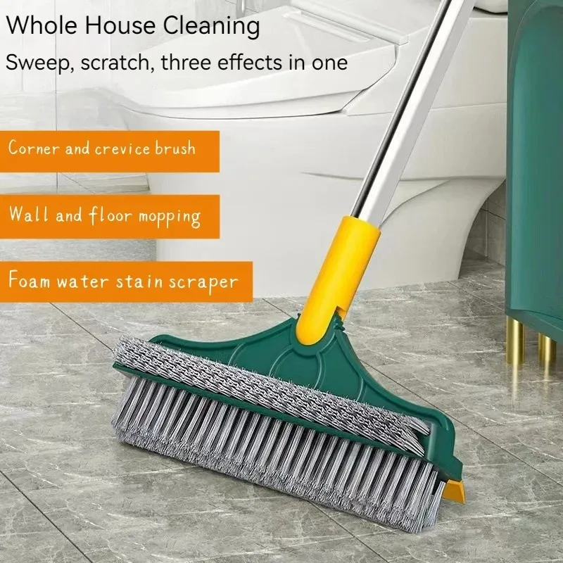 Bathroom Toilet Floor Washing Wall Long Handle Stiff V-shaped Two-in-one Floor Brush Groove Brush Window Kitchen Cleaning Brush