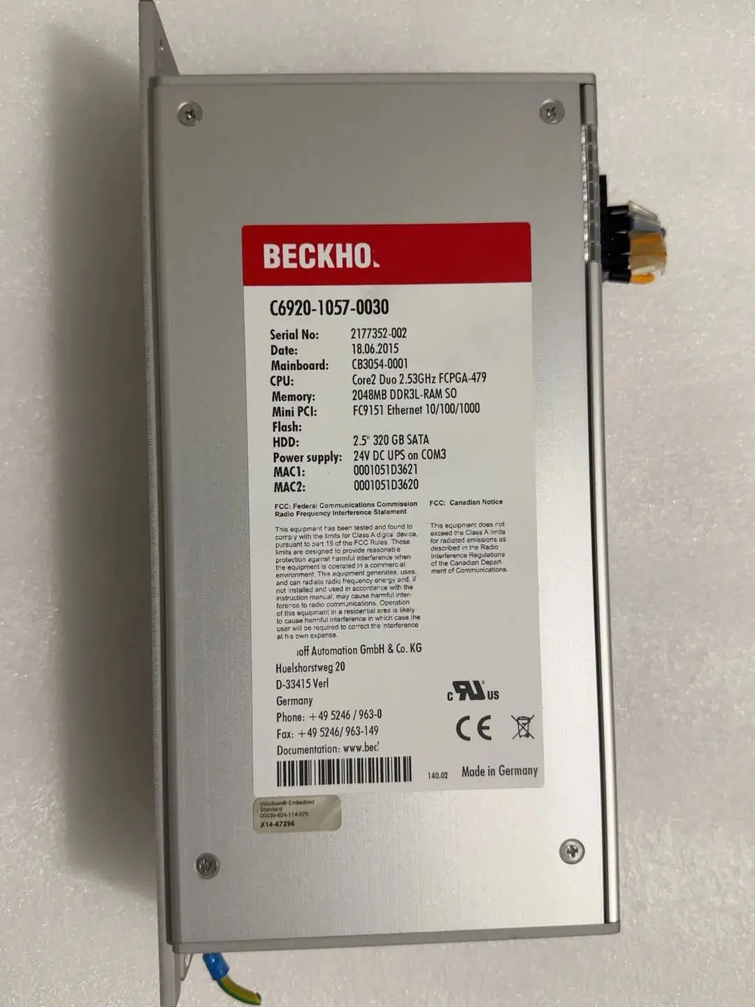 C6920-1057-0030 Промышленный контроллер для Бекшоффа