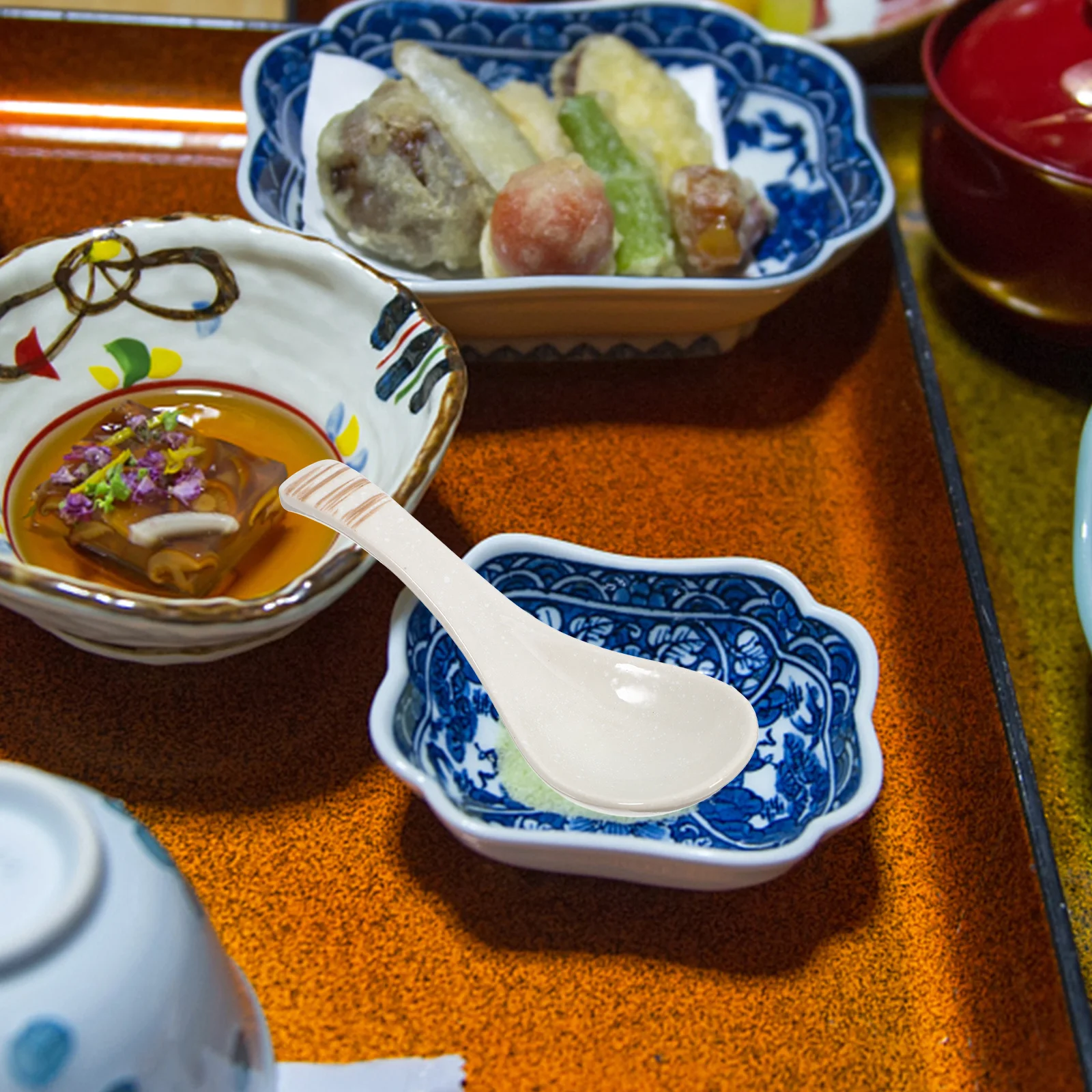 

Ceramic Soup Spoon Retro Design Elegant Table Setting Kitchen Stirring Dessert Tea Durable Easy Style