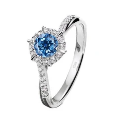 Butterflykiss 0.5/1/2CT Moissanite Diamond Rings Wedding Band For Women 925 Sterling Silver Plated 18k White Gold Promise Ring