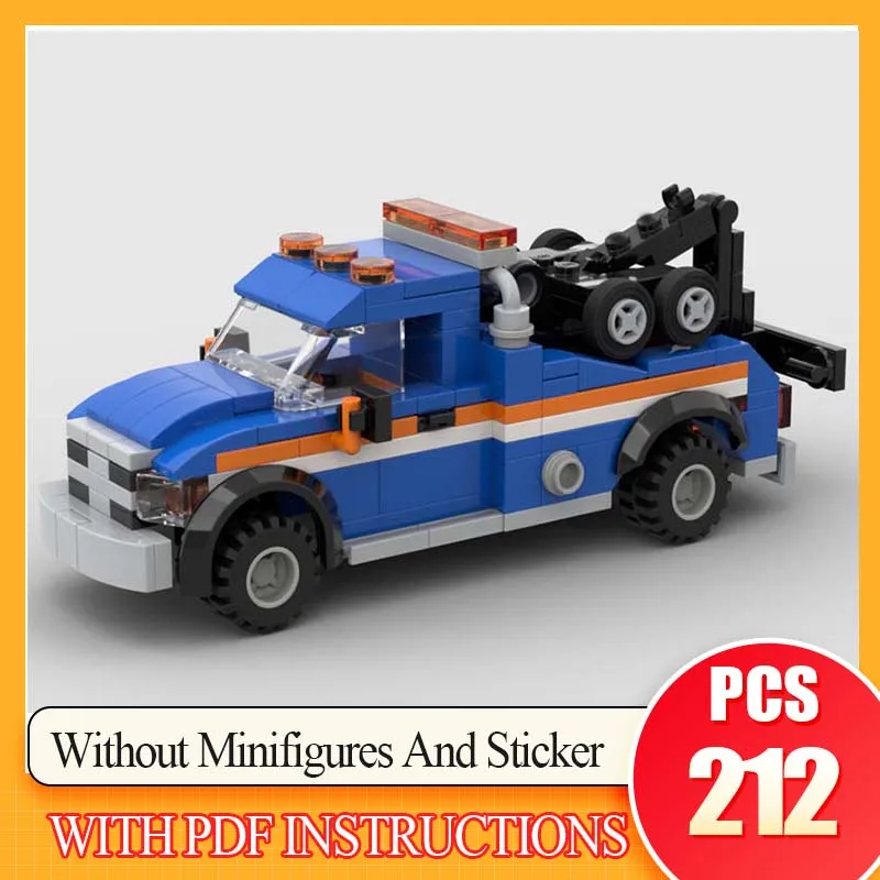 

212 pieces Moc Building Blocks City rescue vehicle light trailer model DIY assembly building block Display Children's Toys Gifts