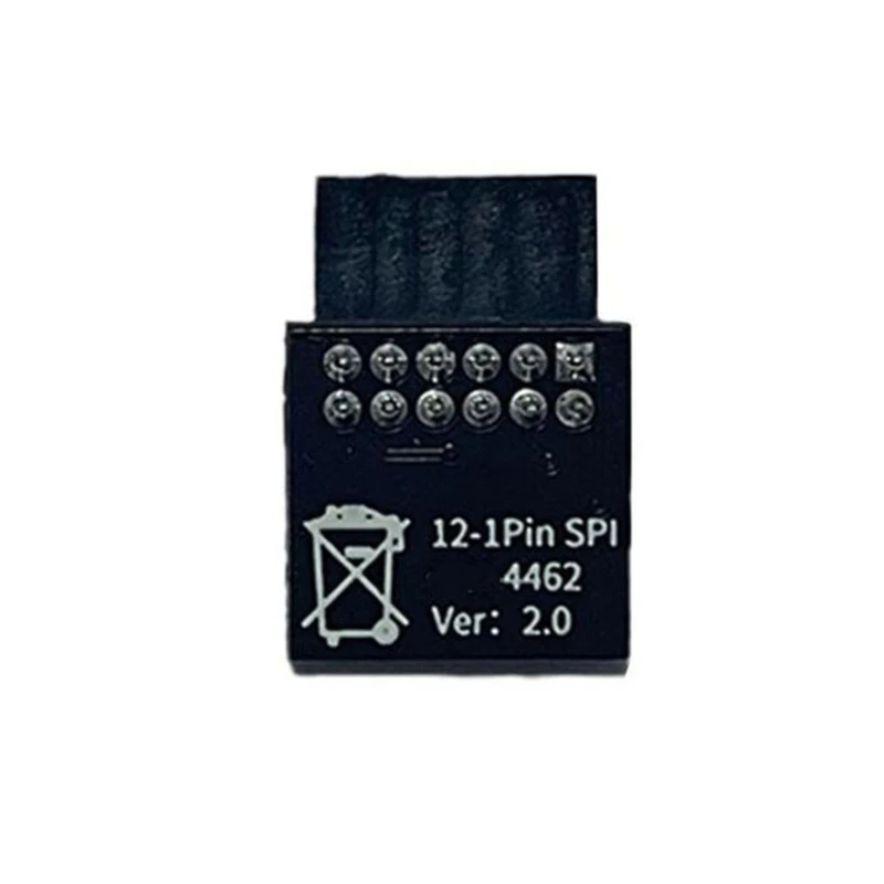 Replacement TPM2.0 Encryption Security Module 12Pin SPI Standalone Cryptographic Processor TPM2.0 Module for Motherboards