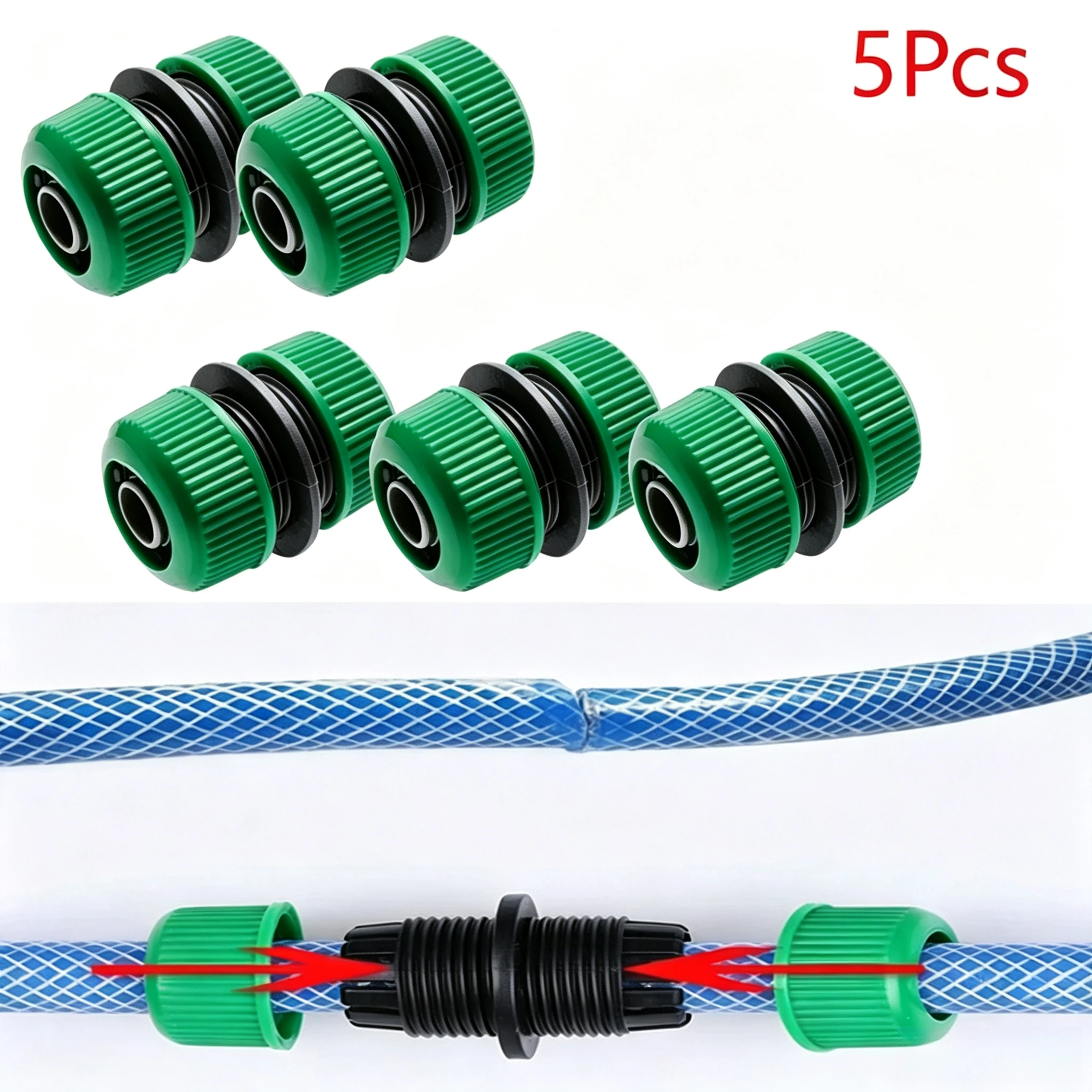 Quick Connect Water Pipe Fittings 5Pcs, Flexible Hose Connectors, Practical Extension Parts for Garden Drip Irrigation