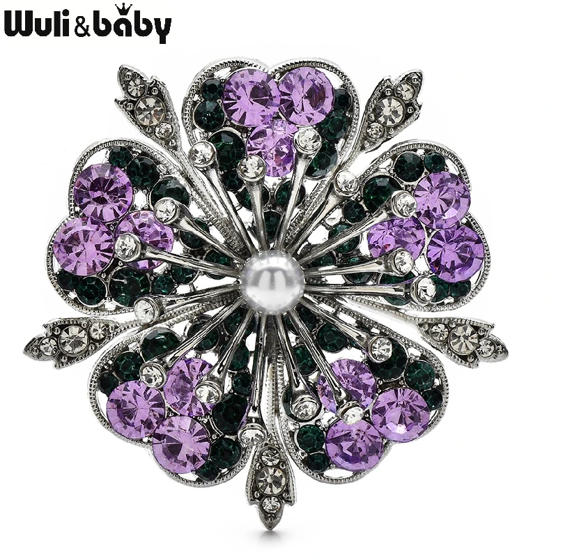 

Wuli&baby Rhinestone Cherry Blossom Flower Brooch Pins 3-color Metal Plants For Women's Clothes Backpack Brooches Gifts