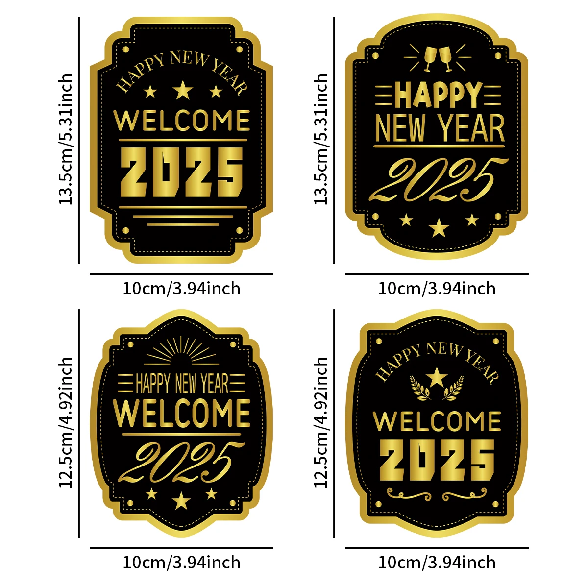 8pc Happy New Year 2025 Wine Bottle Labels,Festive Adhesive Stickers for New Year's Eve Decoration,Box Seal Sticker Party Favors