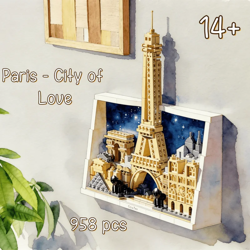 

2026 New 958 Pcs Building Blocks Bricks Series 21064 Baling Love City Adults Toy Birthday Gifts Furniture Decoration Accessories