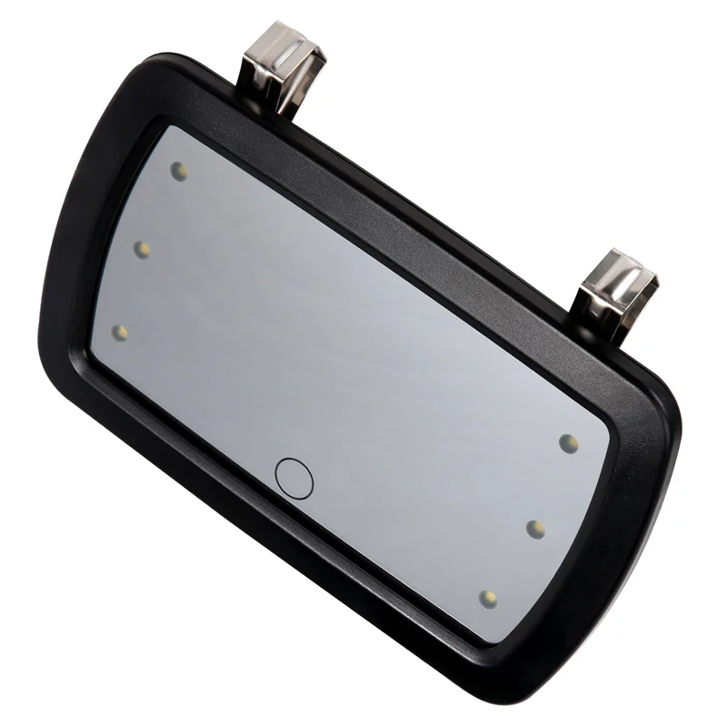 Car Sun Visor Mirror Makeup Sun-Shading Cosmetic Mirror Vanity Mirror Automobile Make Up Mirror with Six LED Lights