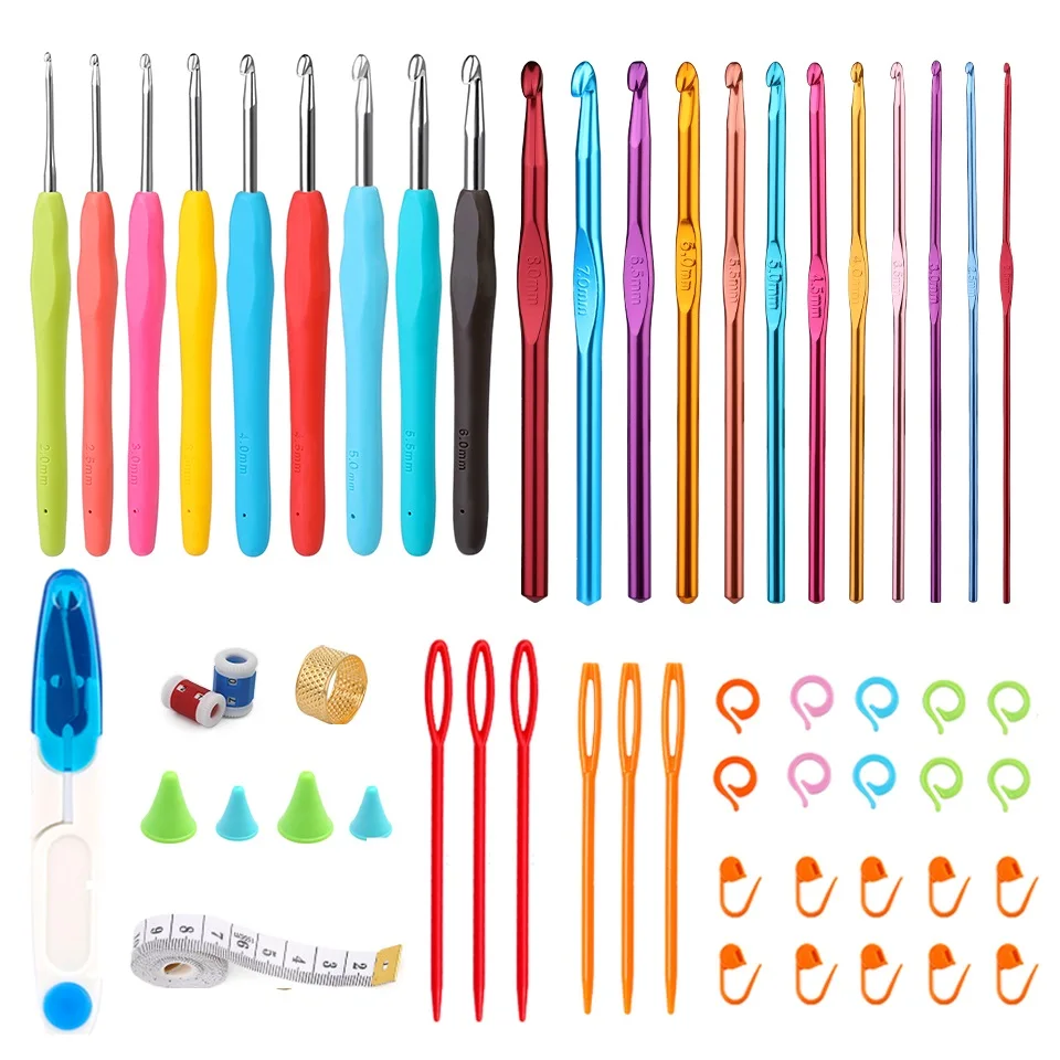 KRABALL Crochet Knitting Hooks Set Needle DIY Handmade Sewing Knit Tool Accessories Set for Sweater DIY Craft Scarf Weaving