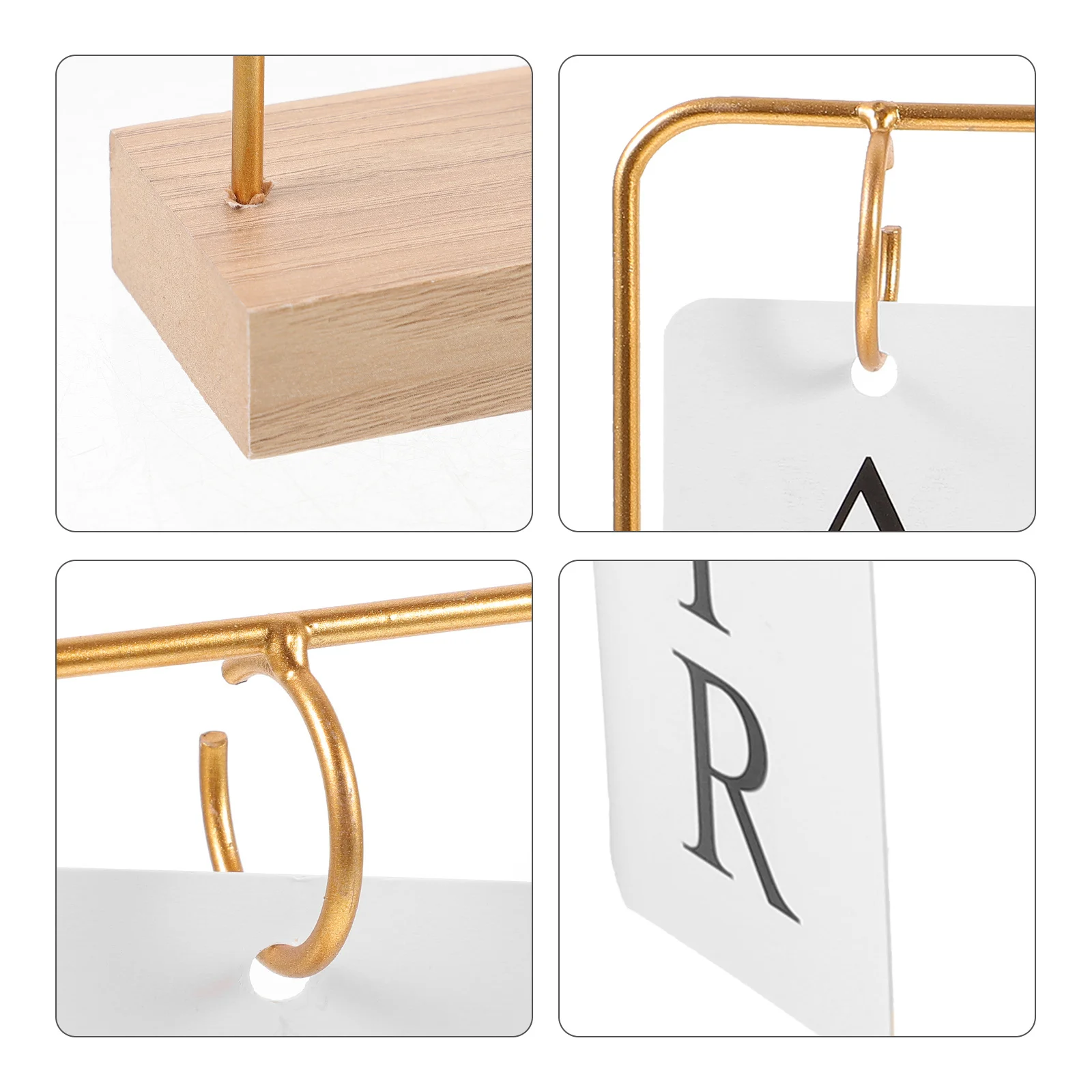 LALAFINA 2024 Calendar Desktop Planner Academic Schedule Large Digital Clock Iron Golden Decor for Desk Office Home