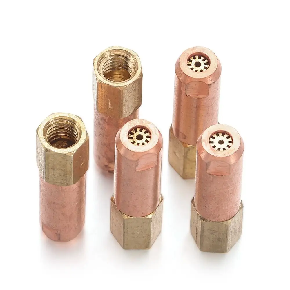 5Pcs/Set H01-2 Gas Brazing Torch Nozzle Propane Acetylene Pure Copper Torch Tip 1# 2# 3# 4# 5# Welding Accessory Oxygen Welding