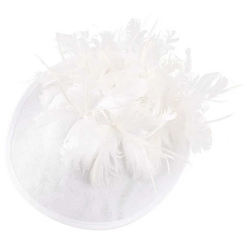 Fascinators Cinzento Igreja Sinamay Chapéu Com Pena Fedora Chapéus Para As Mulheres Derby Cocktail Party Bridal Ladies Church Chapéus