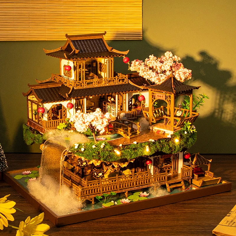 

DIY деревянные кукольные домики Fairyland, наборы миниатюрных моделей, китайский древний кукольный домик Casa с мебелью, 3D головоломка для друзей, подарки