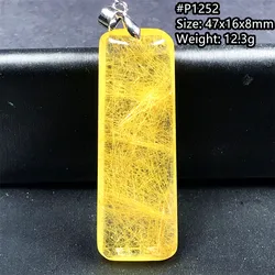 Top Natural Gold Rutilated Pendant Jewelry For Woman Lady Man Wealth Healing Gift Crystal Quartz Beads Silver Gemstone AAAAA