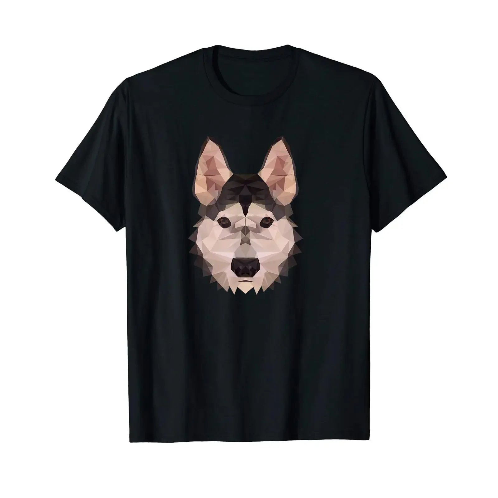 Husky Dogs Pet Polygon Cool Design T Shirt vintage Washed Soft Stylish fashion graphic Versatile Stretched Casual Comfortable